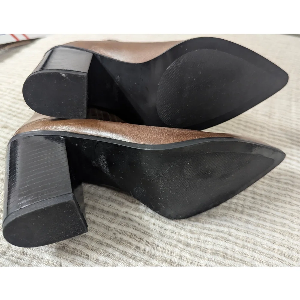 ZARA Brown Leather Ankle Boots Women's Size 6 - Picture 16 of 16